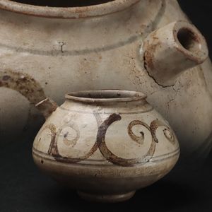魁◇時代古作品 中国古美術 清代 貿易印有 李朝 唐物 青磁壺 扁子壺 古 