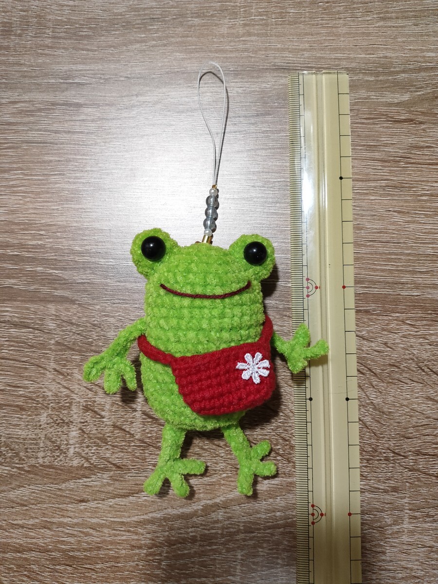 あみぐるみ ハンドメイド かえる カエル ストラップ キーホルダー