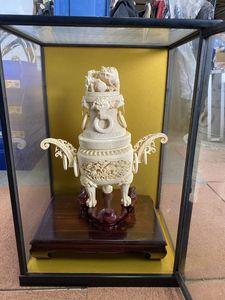 中国 明時代 染付 獅子香炉 置物 Sotheby's出品同手作 検 中国 青花