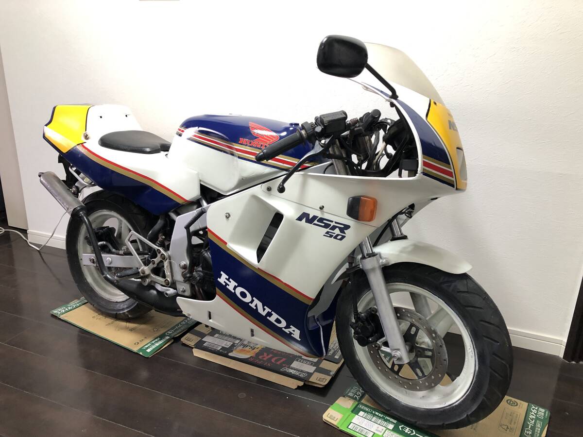 NSR50 AC10-12 89年 ロスマンズカラー エンジン実動、書類・鍵あり