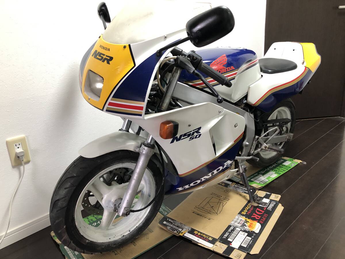 NSR50 AC10-12 89年 ロスマンズカラー エンジン実動、書類・鍵あり