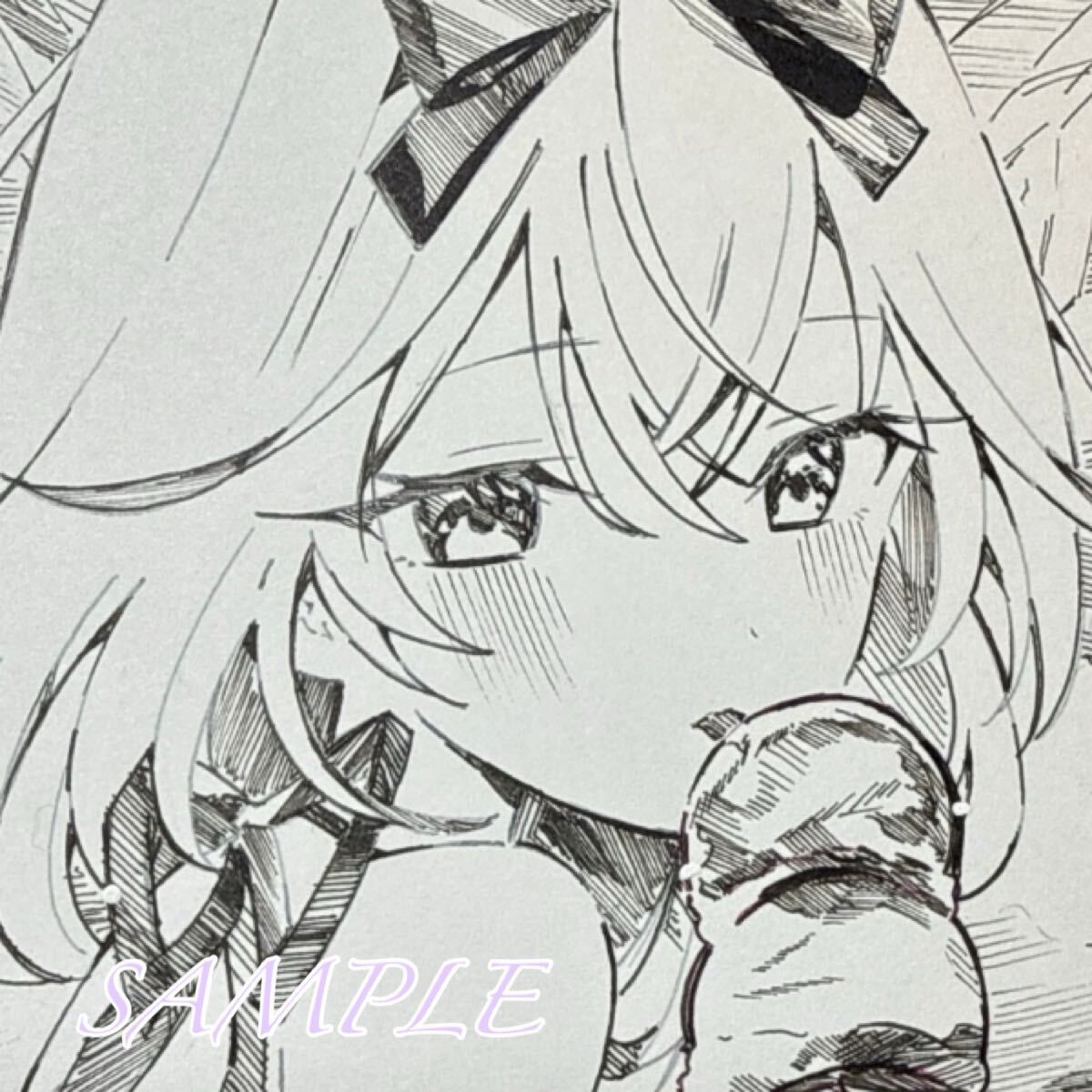 手描きイラスト 名探偵プリキュア！ 森亜るるか 水着 色紙 原画