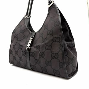 GUCCI GGキャンバス ワンショルダーバッグ ブラック シルバー金具 肩掛け グッチ GG キャンバス ワンショルダーバッグのYahoo!オークション(旧