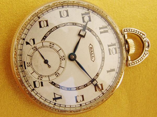 １９００年BALL アメリカ製・１８K金メッキ・オープンフェイス_1