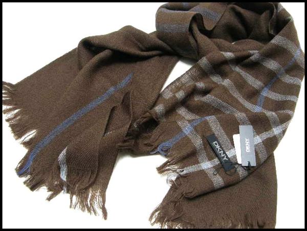 新品DKNYダナキャラン★毛１００％マフラー(240624)