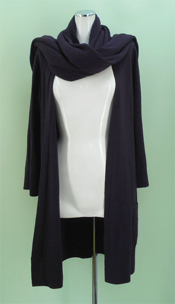 ☆★セオリーtheory ストール付ロングカーディガン パープル S