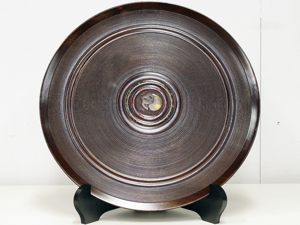 ■音丸耕堂 高麗盆 人間国宝 共箱 漆器 茶盆　直径39cm