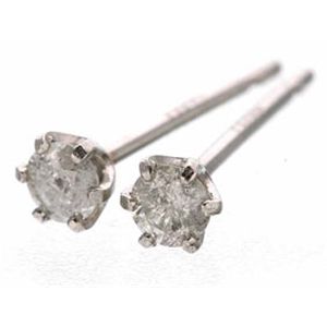 K18WG ダイヤモンド計0.1ct一粒ピアス（18金ホワイ