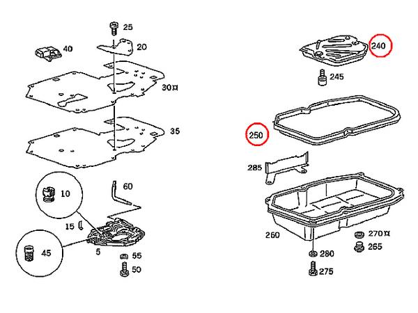 ATフィルター オイルパンガスケット ベンツR107W124W126W140W202