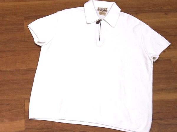 革プル 良品 エルメス コットン ポロ シャツ カットソー XL 男性