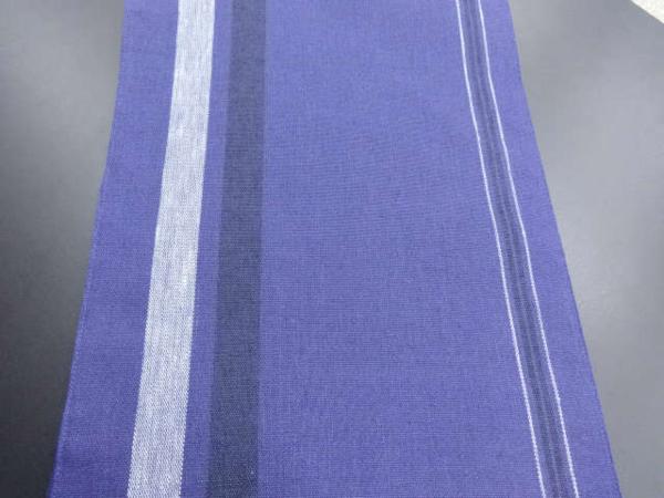 11086# 【1円～】新品　本麻縞織り出し名古屋帯