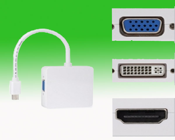 Mini Displayport M to DVI＆VGA＆HDMI F HDTV変換 3in1