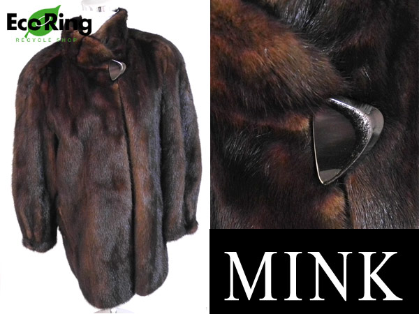 ◆同梱NG◆ 1円 ミンク 毛皮ファーコート ブラウン AX065