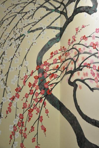 えんの里241□木下勝功(東聖観)筆紅白梅花図屏風□