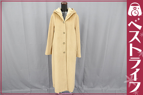 1円 本物 美品 マックスマーラ ロングコート M キャメル系