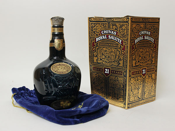 1円～/古酒★ロイヤルサルート 21年 青【750ml/40%】＊箱 巾着付