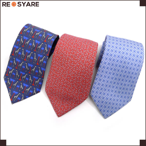 100円エルメス*シルク100%*ネクタイ3本セット*青*赤*紺*福袋7220