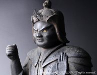源・m】《仏教美術》江戸期 玉眼入『持国天』木彫像 【公式通販】
