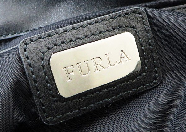◇【FURLA フルラ】ナイロン×レザー ハンドバッグ ブラック