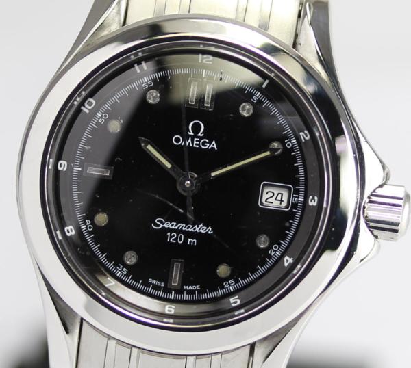 オメガ シーマスター120 2571.50 ブラック クォーツ レディース