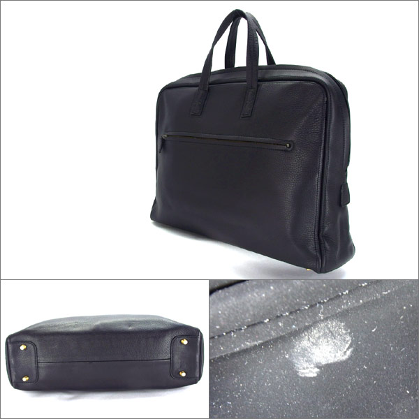 1円 美品 ウィンブラウン レザー ブリーフケース 黒 BJ605