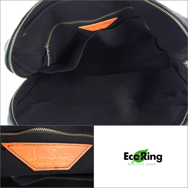 1円 美品 ウィンブラウン レザー ブリーフケース 黒 BJ605