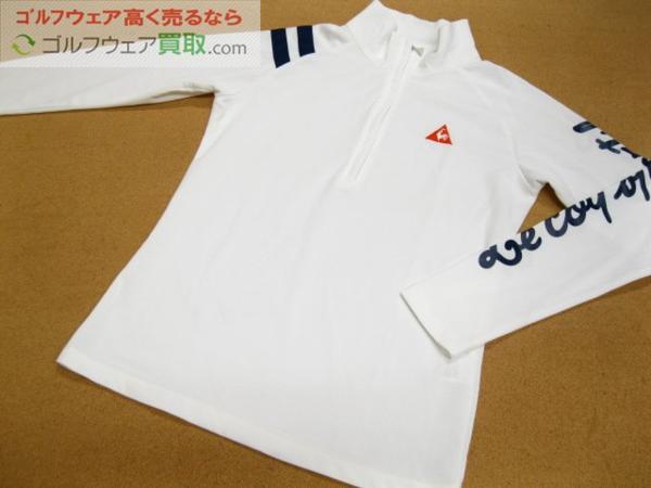 GK滝水☆USED即決046☆ルコック☆長袖ハーフジップシャツ/S/白 シャツ