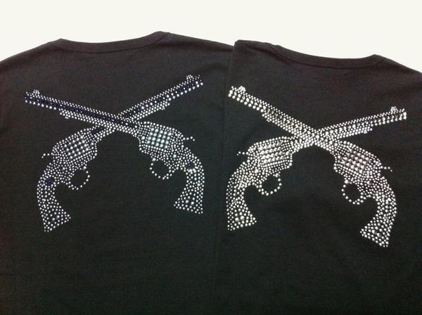 特価 roarロアー PISTOL SWAROVSKI FREEDOM L/S ロンT黒インディゴ2