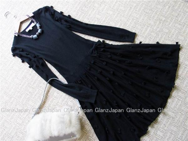 CE47*限定１*黒*M*9号*リボン付き♪スイートガールなワンピース