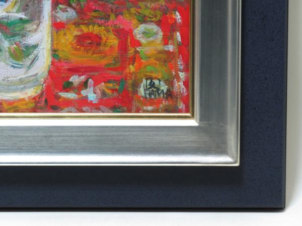 絵画館☆実力作家・濱本久雄 油絵8号「ばら」 ☆5～8万☆(静物画