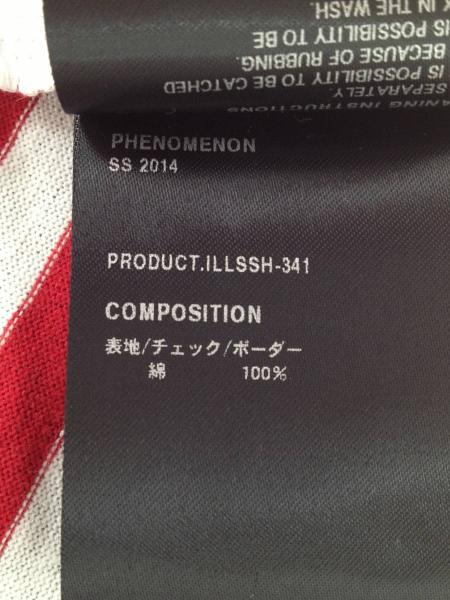 PHENOMENON◆TARTAN BORDER S/S　SH/半袖シャツ/M/コットン/WHT