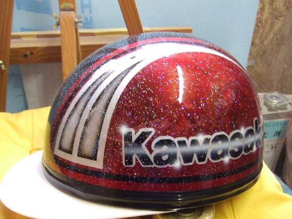 人気！三つボタン！新品！カスタムコルク半 黒赤！kawasaki！！ コルク