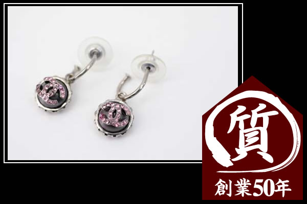 イコー質　シャネル　ピアス　ラインストーン　RY388