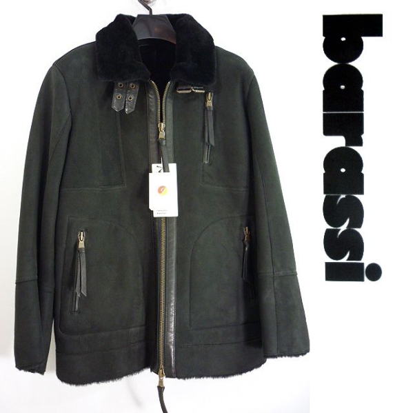 AW280800■46M■barassi MILANOバラシ★羊革ムートンジャケット