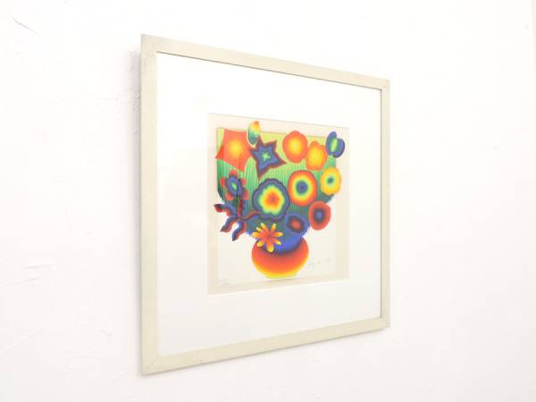 靉嘔Ay-O“花たち”シルクスクリーン1977年117/200直筆サイン入