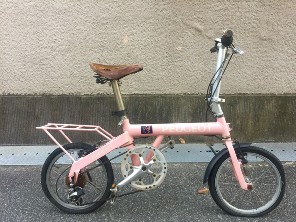 中古 PEUGEOT 折り畳み自転車 コリブリ ピンク ジャンク