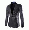 個性 スリムメンズテーラードジャケット 色切替DY36ブラックXL