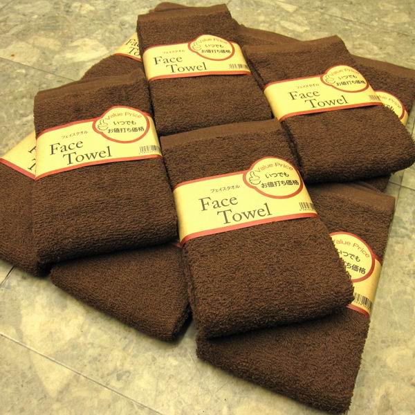エステに◆少し厚地220匁◆総パイル【茶色フェイスタオル】30枚