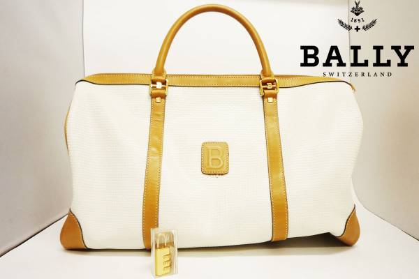 BALLY/バリー　ボストンバッグ　旅行バッグ　ホワイト