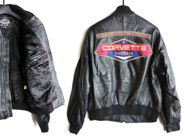 V/Corbetteシボレー　コルベット　レザースタジャン本革42XXL位