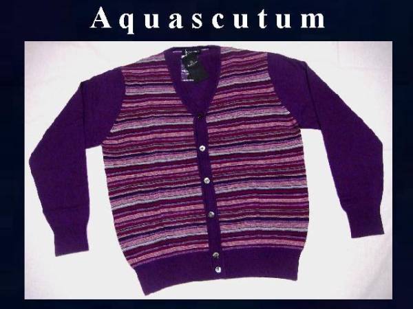 Aquascutum*L*マルチボーダーカーディガン37800が1着限り激安！