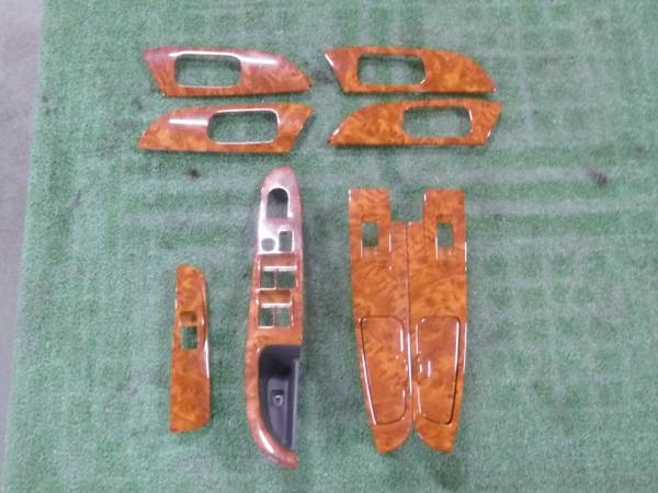 Y34日産セドリック純正OPドアハンドル&P/Wスイッチウッドパネル