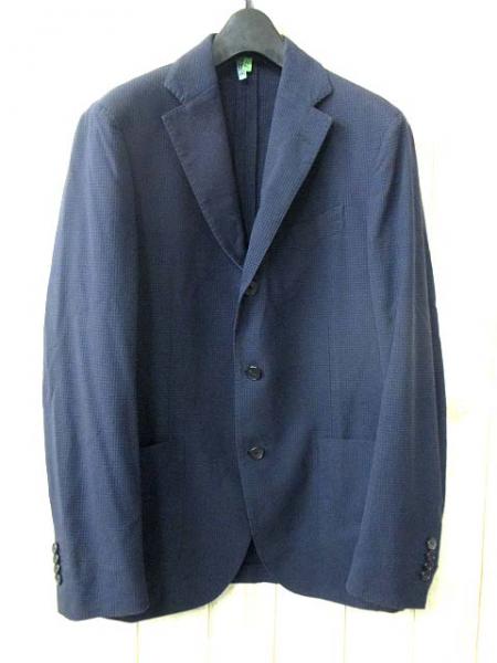 ラルディーニ ジャケット テーラード チェック 春夏 3B 紺 黒 48