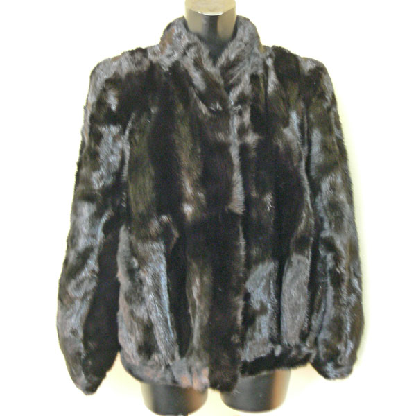 毛皮 サガミンク レディース ショートコート M ブラック ケース