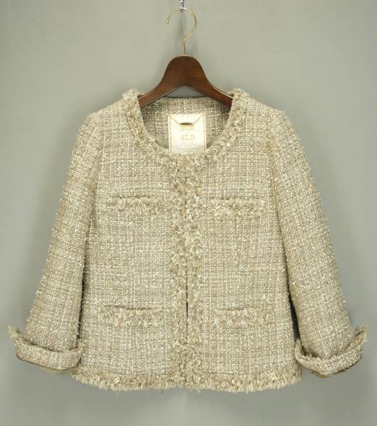 M3506*イエナ/スローブ*ラメ*ツイード/ノーカラージャケット/36