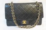 【マトラッセ】シャネル/チェーンショルダー/ポーチ付き/黒　oi