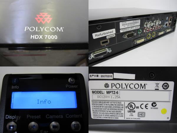 ポリコム Polycom テレビ会議システム HDX7000 MPTZ-6 現状渡し