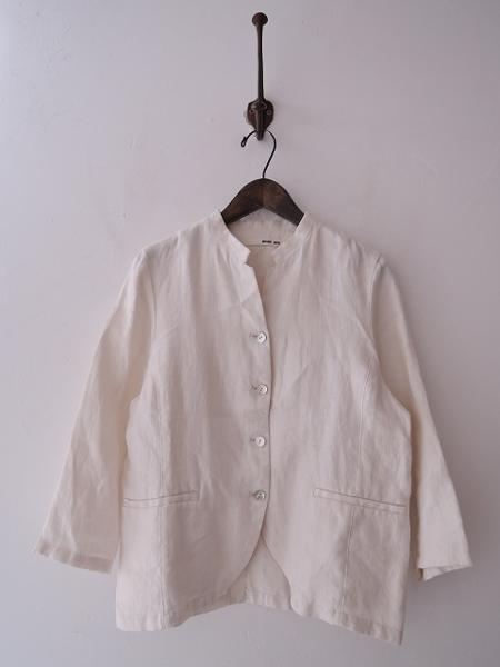エヴァムエヴァ evam eva *リネンシャツジャケット1 *麻白1215
