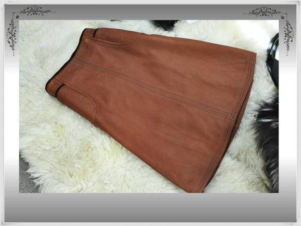◎サンプル展示品◎★鹿革スカート♪茶　９