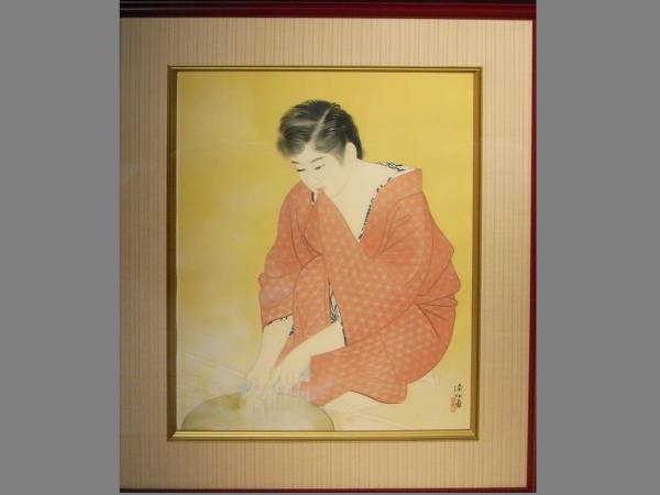 伊藤 深水/リトグラフ「湯気」 ○ 色紙 「湯気」 伊東深水 新品 |